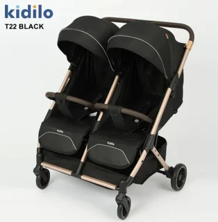 کالسکه دوقلو کیدیلو kidilo مدل T22 رنک مشکی