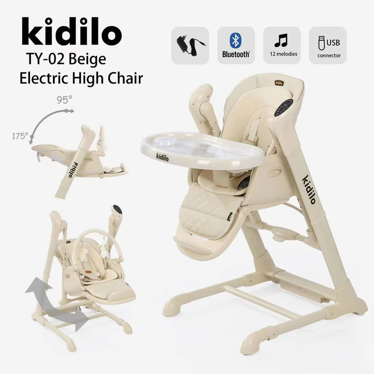 صندلی غذا تابشو kidiloکرم 3in